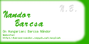 nandor barcsa business card