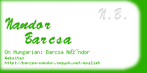 nandor barcsa business card